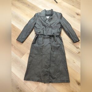 Charles & Keith Black Leather Jacket ( Gabardine ) Sz L